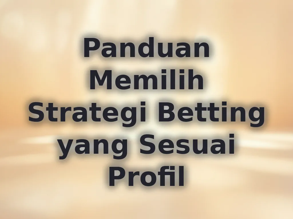 Panduan Memilih Strategi Betting yang Sesuai Profil